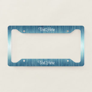 Blue White Modern Gauze Blended Personalized License Plate Frame