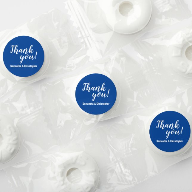 Blue White Modern Thank You Wedding  Life Saver® Mints (Assorted)