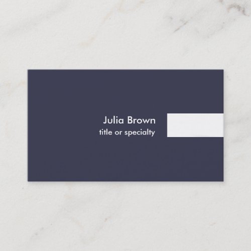 Blue White Modern Unique Plain Trendy Professional Business Card