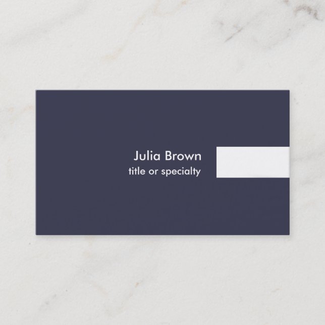 Blue White Modern Unique Plain Trendy Professional Business Card (Front)