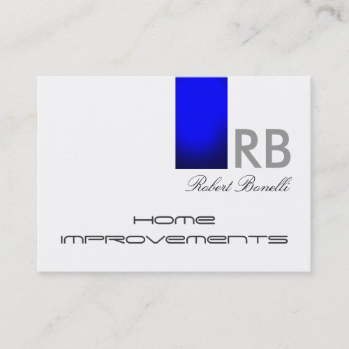Blue White Monogram Home Repairs Business Card
