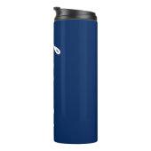 Blue White Monogrammed Hubby Cool Elegant Modern Thermal Tumbler (Rotated Right)