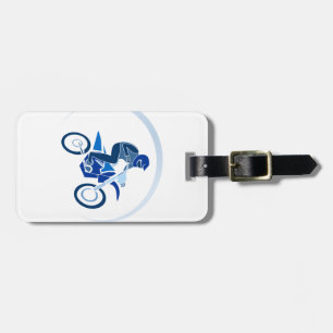 Blue, White Motorcycle Luggage Tag