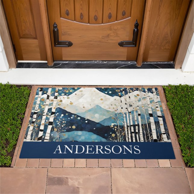 Blue White Mountains Doormat (Outdoor)
