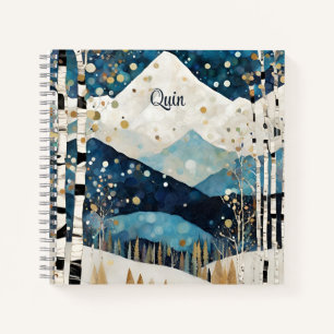 Blue White Mountains Notebook