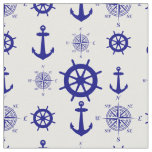 Blue White Nautical Coastal Boating Fabric