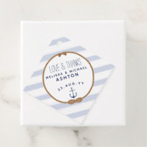 Blue &amp; White Nautical Knot Love &amp; Thanks Wedding Favor Tags