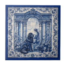 Blue & White Newfoundland Garden Tile Mural