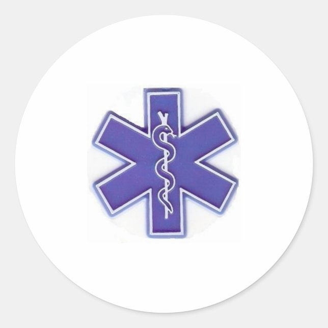     blue & white number two classic round sticker (Front)