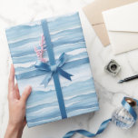 Blue White Ocean Waves Wedding Wrapping Paper<br><div class="desc">Blue White Ocean Waves Wedding</div>