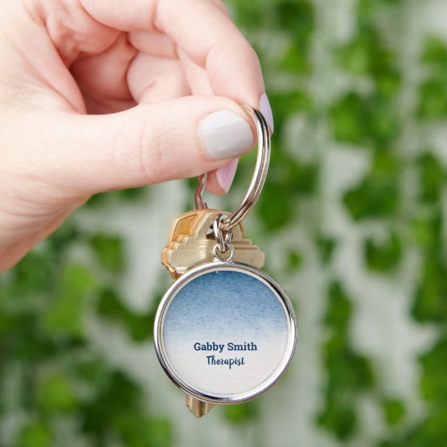 Blue white ombre gradient keychain (Hand)