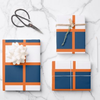 Blue White Orange Checkered Checkerboard