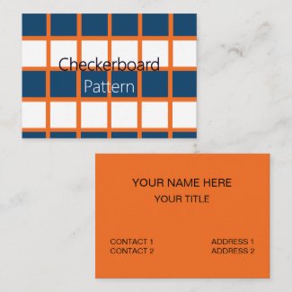 Blue White Orange Checkered Geometric