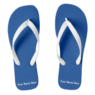 Blue White Pair of Flip Flops