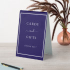 Blue white party card gifts sign