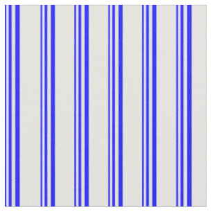 Blue & White Pattern of Stripes Fabric