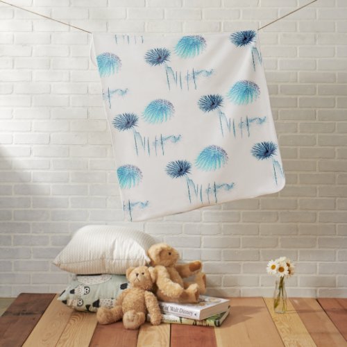 Blue  White Patterned  Baby Blanket Unisex