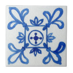 Blue & White Patterned Watercolor Mediterranean Ceramic Tile<br><div class="desc">Add a touch of Mediterranean charm to your home with our Blue & White Patterned Watercolor Mediterranean Ceramic Tile! This stunning tile is crafted in a classic, watercolor look and features a blue and white pattern that was carefully hand painted, and painstakingly digitized. It's the perfect way to add some...</div>