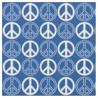 Blue | White Peace Sign and Outlines Pattern