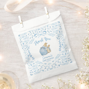 Blue White Peter the Rabbit Beatrix Baby Shower Favor Bag