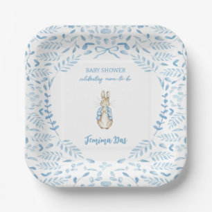 Blue White Peter the Rabbit Beatrix Baby Shower  Paper Plates