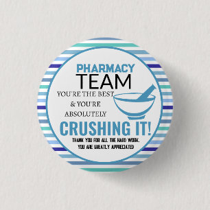Blue & White Pharmacy team thank you Button