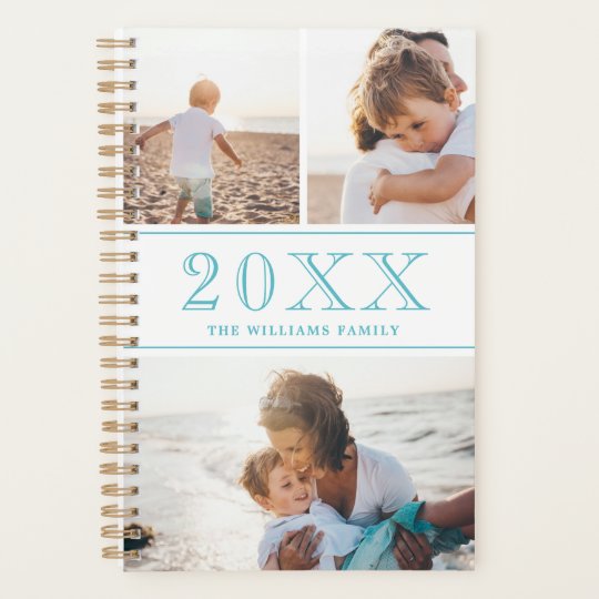 blue white photo collage planner zazzle com collage planner