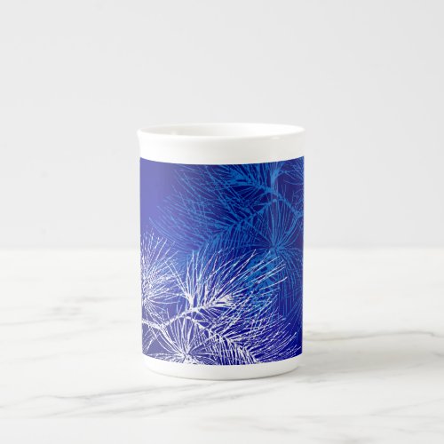 Blue White Pine Holiday China Mug