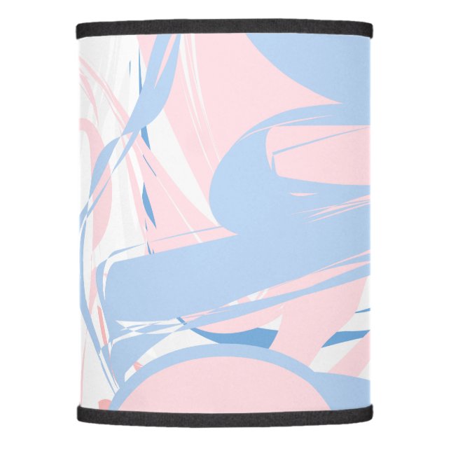Blue White Pink Marble Swirl Abstract Lamp Shade (Front)