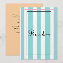 Blue White Pink Monogram Stripes Reception