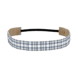 Blue White Plaid 1 Athletic Headband