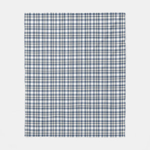 Blue White Plaid 1 Fleece Blanket