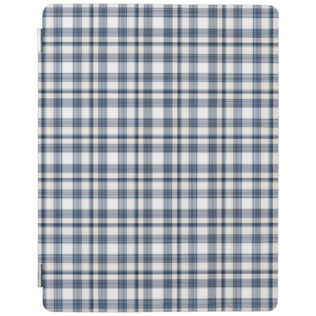Blue White Plaid 1 iPad Smart Cover (Front)