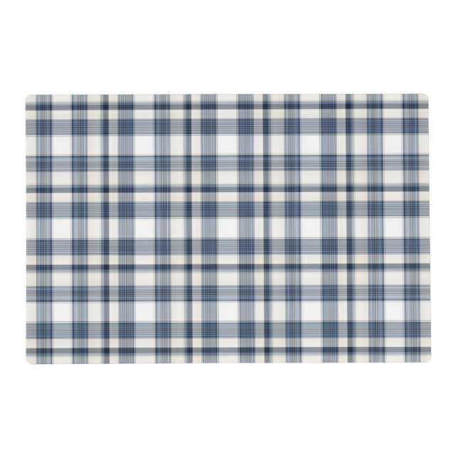 Blue White Plaid 1 Placemat (Front)
