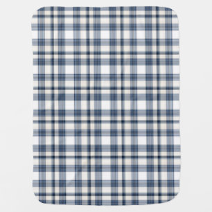 Blue White Plaid 1 Swaddle Blanket