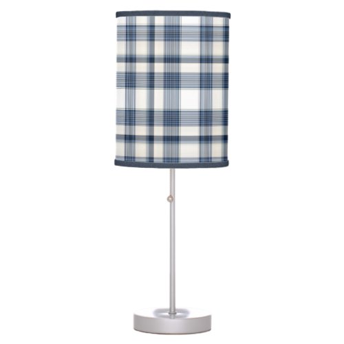 Blue White Plaid 1 Table Lamp