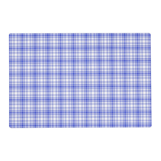 Blue White Plaid 2 Placemat (Front)