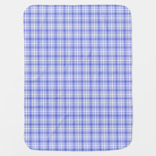 Blue White Plaid 2 Swaddle Blanket