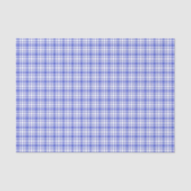 Blue White Plaid 2 Tissue Paper (Front)