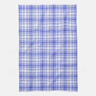 Blue White Plaid 2 Towel