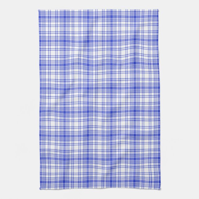 Blue White Plaid 2 Towel (Vertical)