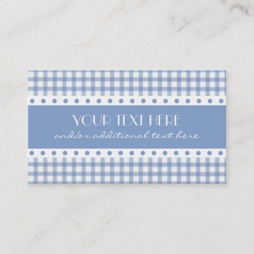 Blue &amp; White Plaid Business Cards