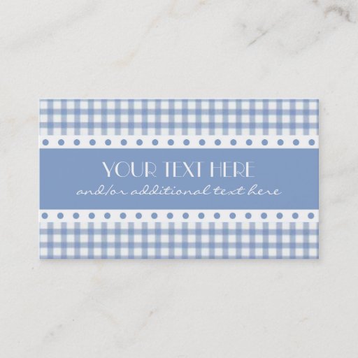 Customizable Blue &amp; White Plaid Business Cards