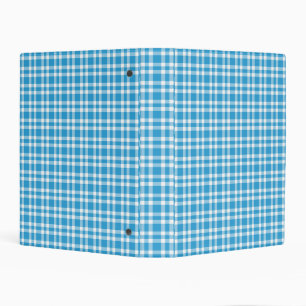 Blue White Plaid Pattern Mini Binder