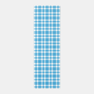 Blue White Plaid Pattern Outdoor Rug