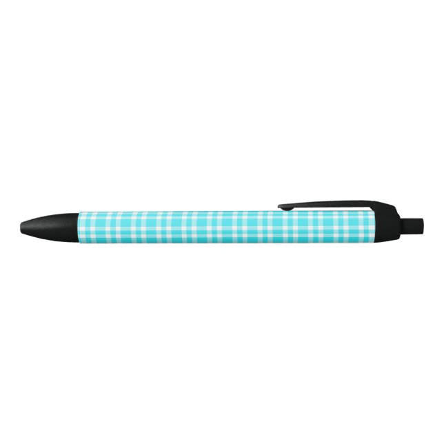 Blue White Plaid Pattern Pen (Top)