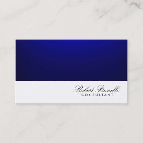 Blue White Plain Modern Consultant Business Card