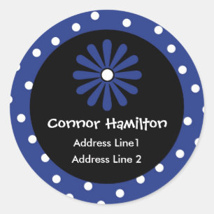 Blue & White Polka Dot Address Labels