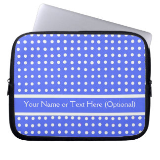 Blue/White Polka Dot Customizable Laptop Sleeve
