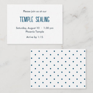 Blue & White Polka Dot Temple Sealing Invitation